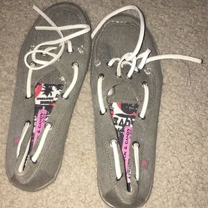 Grey boat shoes